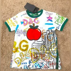 Dolce&Gabbana 2018 White Multi Big Tee’s for Kids!